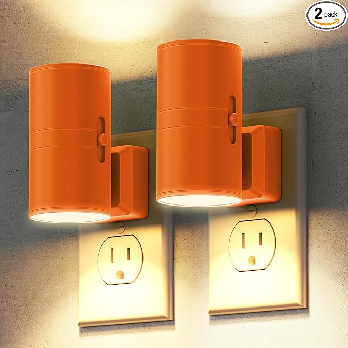 Briignite Night Lights Plug into Wall, Modern LED Night Light Plug in, Dusk to Dawn Sensor, Soft White 3000K, 0-100LM Adjustable Brightness, Dimmable NightLight for Hallway, Bedroom, Stairway, 2 Pack