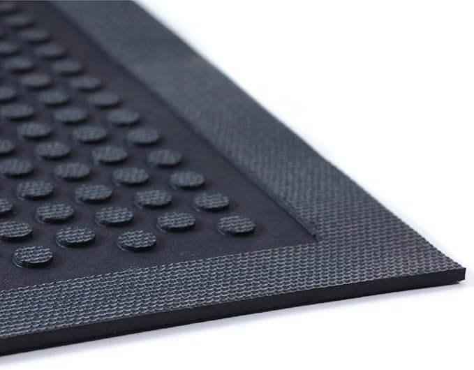 Guardian Easy Step Scraper 6X6 (69in x 69in) Indoor/Outdoor, Heavy-Duty, Solid Rubber Floor Mat,Black