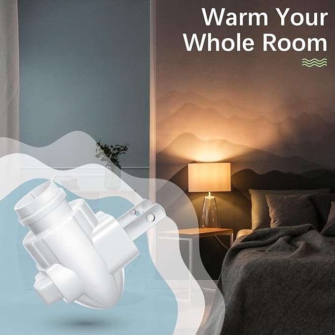 Tuanse 80 Sets Plug in Night Light Module White Night Light Base with Shade Mounting Clip Plastic Lights Rotating Base for Making Your Own Decorative