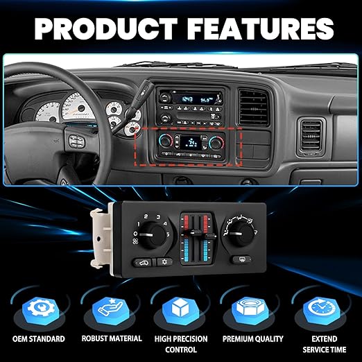 599-210XD Climate Control Module - Compatible with 2003-2009 Chevy Silverado/Avalanche/Suburban/Tahoe/Trailblazer, GMC Sierra/Yukon/Envoy, Cadillac Escalade