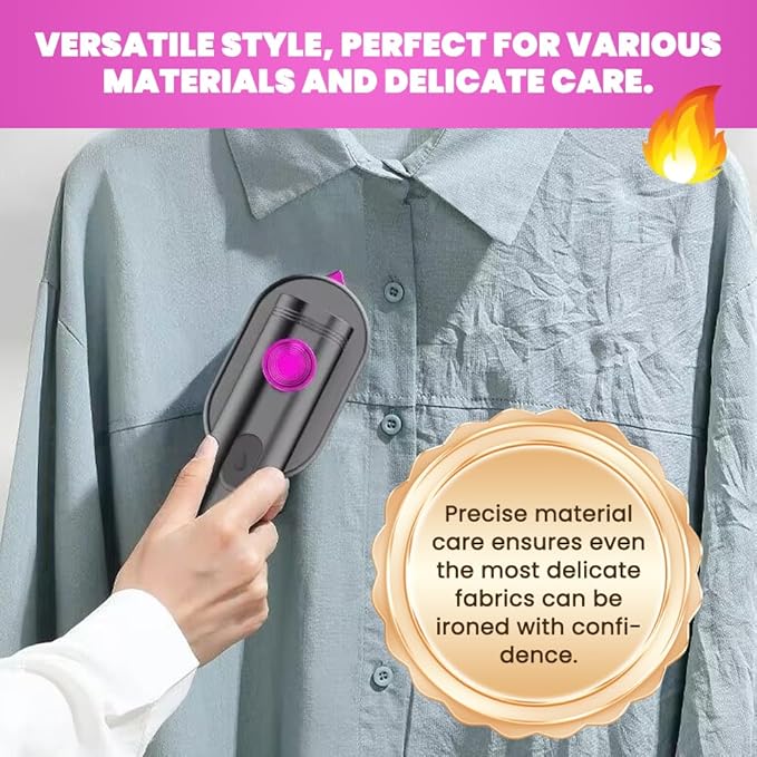 Saker Mini Steam Iron 2026|Portable Handheld Garment SteamerCompact Home Travel Steam Iron with Powerful Fast Heat-Up for Clothes,Curtains,Fabrics (1 PACK)