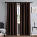 Blackout Curtains 96 Inches Long 2 Panels Set, Chocolate Curtains Thermal Insulated Room Darkening Drapes for Bedroom, Rod Pocket Light Blocking Drapes Living Room(52W × 96L, Chocolate)