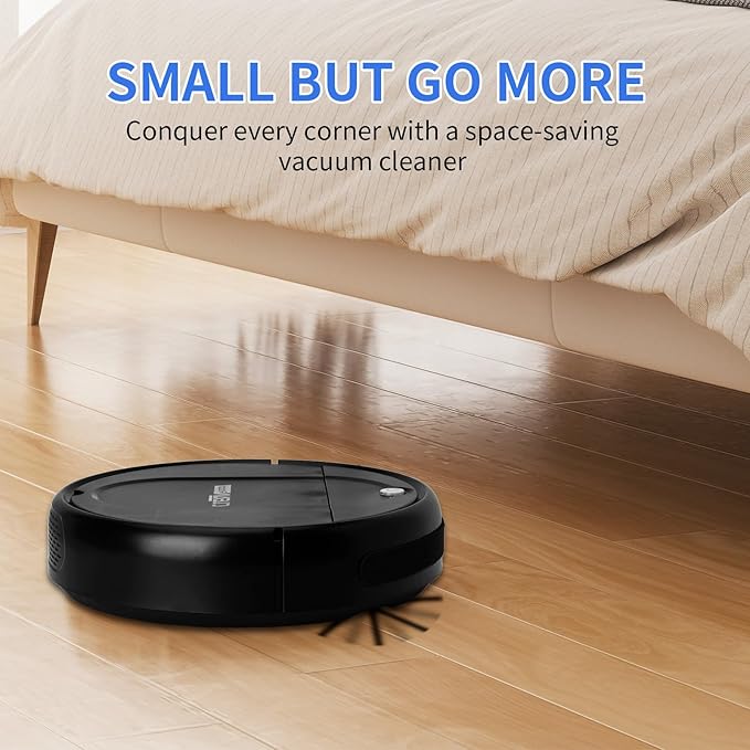 Robot Vacuum, Featuring a 3-in-1 Comprehensive Cleaning System That vacuums and mops, with 3000Pa Suction Power. This Ultra-Thin and Quiet Robot Vacuum and mop is Ideal for pet Hair and Hard Floors-D
