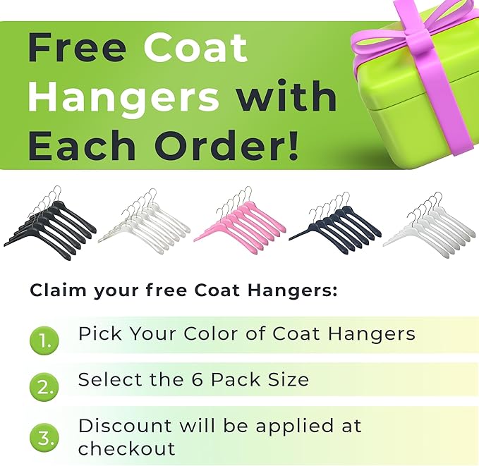 All Hung Up Hangers Plastic Coat Hangers, Clothes Hangers (White, 100pk)