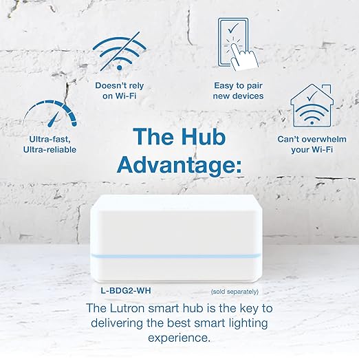 Lutron Claro Smart Switch for Caseta Lighting, for LED Lights, Fans, 5 Amp, Single-Pole/3-Way, Neutral Required, DVRF-5NSS-WH-6, White, 6 Pack