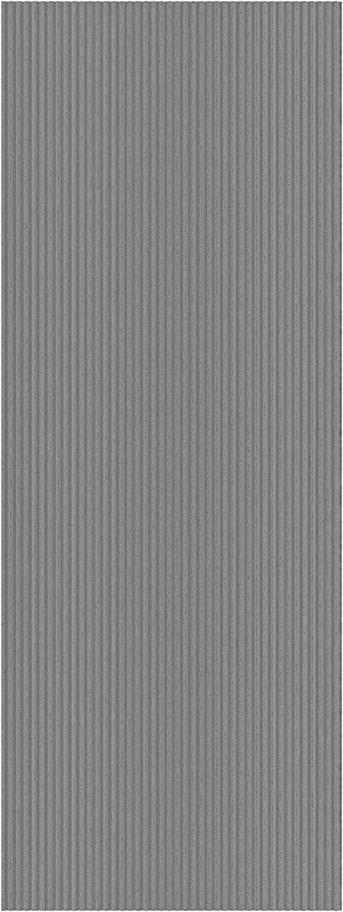 Ottomanson 2'7" x 7' Hallway Runner with Scraper Pile Extra Durable Non-Slip Rug Mat for Indoor & Outdoor Use - Ideal for Kitchen, Entryway, Patio & Garage - High-Traffic Carpet, Gray