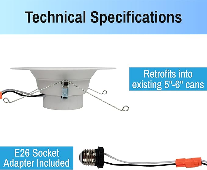 CLEANLIFE 2-Pack Smart LED Recessed Lighting Retrofit Downlight RGB + Tunable White Color Changing Bluetooth + WiFi Dimmable LED Can Lights Fits 5 and 6 inch - 12W, 65W Equivalent, App Enabled