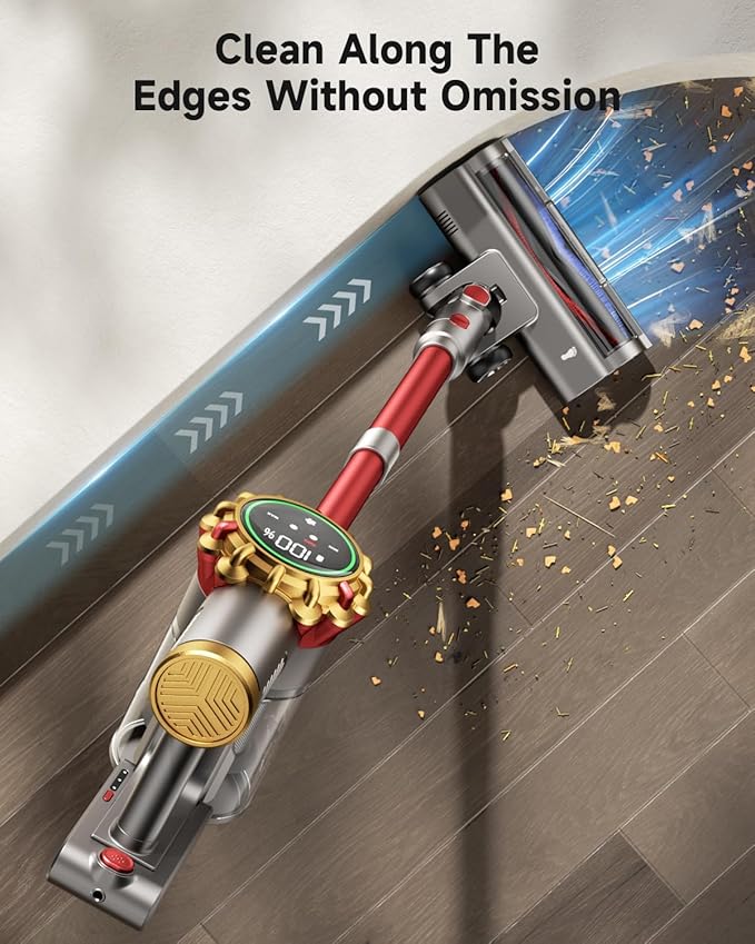 Aipoway Cordless Vacuum Cleaner 580W 50Kpa Vacuum Cleaners For Home, 65 Mins Battery Stick Vacuum Led Panel, Anti-Tangle, Self-Standing, 8-In-1 Lightweight Vacuum For Hardwood Floor/Carpet/Pet Hair -Y