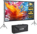 AAJK 120in Projector Screen with Stand,Portable 16:9 4K HD Indoor Outdoor Projection Screen with Wrinkle-Free Design, Ideal for Home Theater and Backyard Cinema – Includes Carry Bag