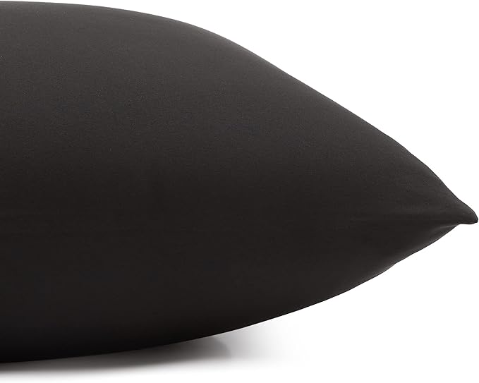 Amazon Basics Lightweight Super Soft Easy Care Breathable Comfortable Microfiber 4 Piece Bed Sheet Set with 14-Inch Deep Pockets, Full, Black, Solid