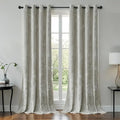 Silver Grey Crushed Velvet Curtains 52x96 inch Luxurious Thermal Insulated Soundproof Drapes for Living Room Bedroom Office Soft and Durable Light-Filtering Window Treatments, 2 Panels