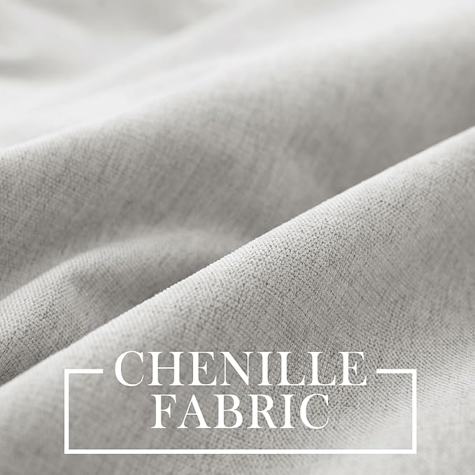 Macochico Custom Made 100% Blackout Chenille Curtains Grommet Top Luxury Chenille Velvet Drapes for Bedroom Living Room Auditorium Banquet Home Theater Classic Home Decor with Tieback 1 Panel