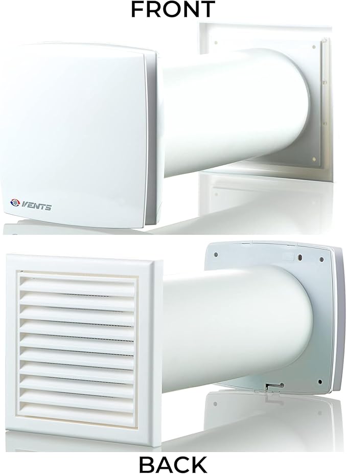 VENTS-US GK 150 LD - Easy to Install 6" Through The Wall Exhaust Fan with 109 CFM - Built to Remove Moisture, Harmful Fumes, Vapors, Odors, Humidity, and Common Indoor Air Pollutants