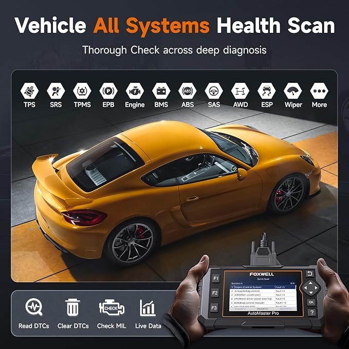 2026 FOXWELL NT624 Elite OBD2 Scanner Upgraded from NT614Elite & NT604Elite Code Reader, All-System OBD2 Scan Tool, 8 Advanced Reset Functions, AutoVIN, Live Data, Lifetime WiFi Free Updates