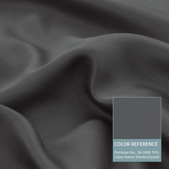 BGment Thermal Insulated 100% Blackout Curtains for Bedroom with Black Liner, Double Layer Full Room Darkening Noise Reducing Grommet Curtain (52 x 63 Inch, Dark Grey, 2 Panels)