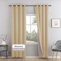 3-in-1 Layers Soundproof Curtains, Grommet Full Blackout Thermal Noise Dampening Curtains for Living Room, Bedroom(1 Panel,Beige,50" x108")
