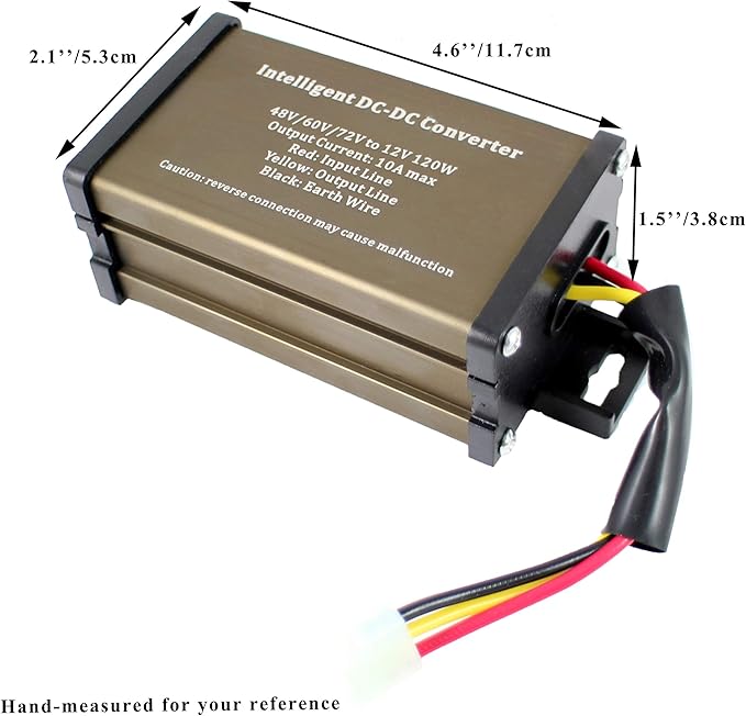 Pro Chaser DC-DC 72V 60V 48V Volt Voltage to 12V Step Down Voltage Reducer Regulator 180W 15A for Scooters & Bicycles Golf cart (10A 72v-12v)