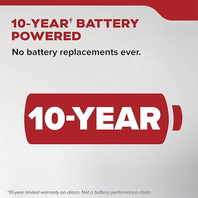 Kidde Smoke Detector, 10-Year Battery Powered, Voice Alerts, LED Warning Light Indicators, 20SD10-V