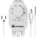 Plug in Thermostat for Heater, Thermostat Plug Outlet with 4.9FT Power Cord, Heating and Cooling Thermostats Outlet with Temperature Probe for Space Heater, Greenhouse Fan(White,1 Pcs)