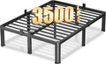 14 Inch California King Heavy Duty 3500 lbs Bed Frame with Round-Corner Legs & Anti-Squeak Design – Quick Assembly Metal Platform, No Box Spring Needed