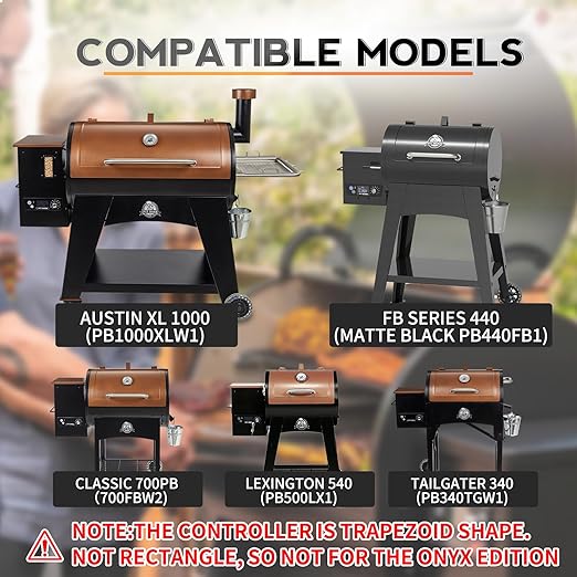 Banbitebq Upgraded PID Trapezoid Control Board for Pit Boss Wood Pellet Grill - Compatible with Lexington P7-540/Classic P7-700/Austin XL P7-1000/440FB1 Matte Black Models,RTD Temperature Probe