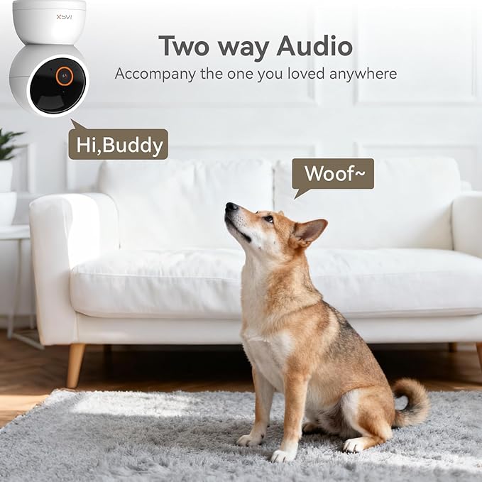 xpai Indoor Camera Wireless, 3K Indoor Camera No Subscription,360° Motion Detection Room Cameras for Google TV, 5G Wireless Cameras with 2-Way Audio, Security Cameras for Baby and Pet