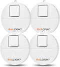 EVA LOGIK Modern Ultra-Thin Window Alarm with Loud 120dB Sound and Vibration Sensors Compatible with Virtually Any Window, Glass Break Alarm Perfect for Home, Office, Dorm Room- 4 Pack