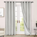 Macochico 100% Blackout Curtains Insulted Window Panels for Bedroom Living Room Dining Room Luxury Chenille Curtains Classic Home Decor White Curtains with Tieback 52" Wx72 L Grommet 1 Panel