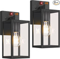 2-Pack Upgraded Motion Sensor Outdoor Wall Lights, 10.6” Small Dusk to Dawn Porch Lights Wall Sconce Lanterns, 3 Lighting Modes Exterior Lighting Fixtures, Black Outside Lights for House Front Door
