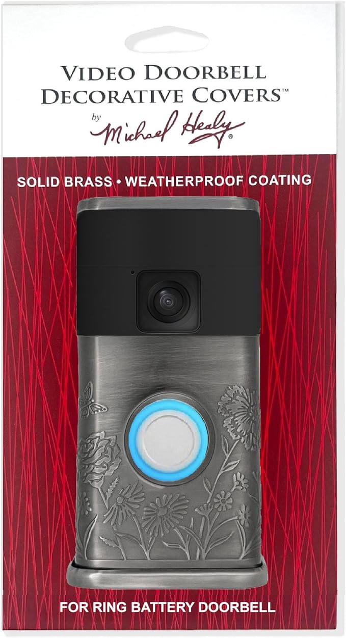 Garden Video Doorbell Cover (Compatible with Ring Battery Doorbell - 2024 Release) (Antique Pewter)