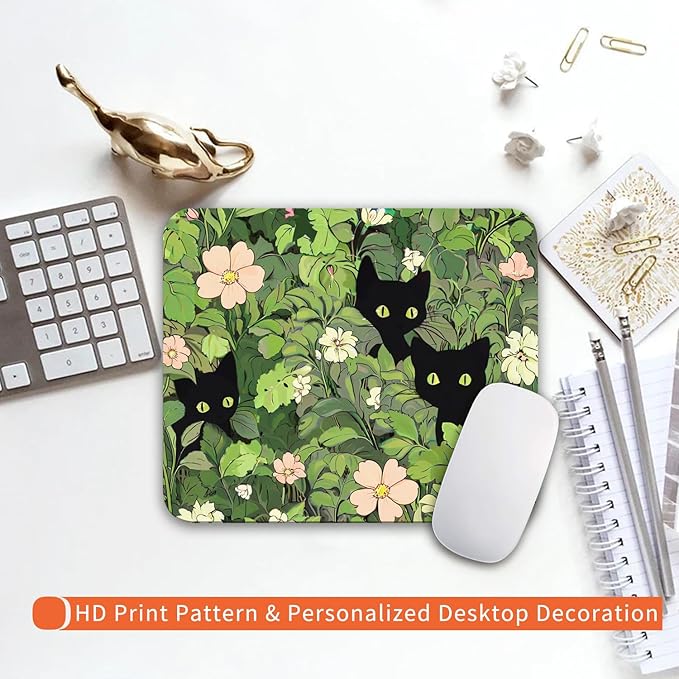 Armanza Square Mouse Pad Cute Cats,Personalized Premium-Textured Custom Mouse Mat Design,Washable Mousepad Lycra Cloth,Non-Slip Rubber Base Computer Mouse Pads for Wireless Mouse