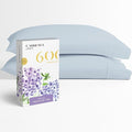 Carressa Linen 100% Egyptian Cotton King Size Pillow Cases Set of 2 - Luxury 600 Thread Count King Pillowcases (Light Blue), Silky Soft, Cooling, Breathable Sateen Weave Hotel Quality Bed Pillow Cover