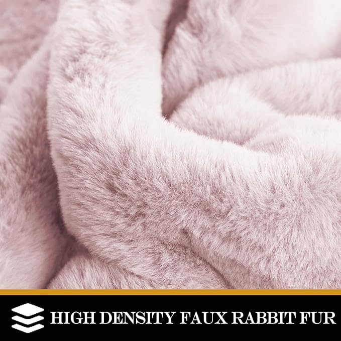 Latepis Light Pink Runner 2x6 Rugs Small Fluffy Shag Rug Faux Rabbit Fur Washable Non-Slip Rugs for Living Room, Sofa Mat, Bedside Rug, Dorm
