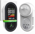 MOES 4-in-1 Carbon Monoxide & Gas Detectors Plug in, with Real-Time Temperature & Humidity Display, Alarm for Natural Gas