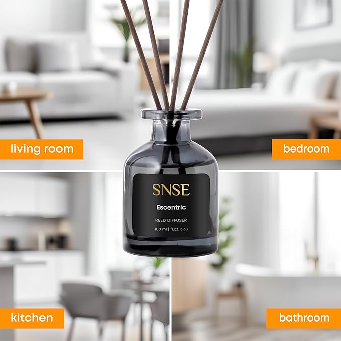 SNSE Escentric Perfumed Reed Diffuser Set - Premium Reed Diffusers for Home with Diffuser Reeds, Luxurious Gift Aroma, Sophisticated Scent, Ideal for Relaxation, Elegant Home Fragrance
