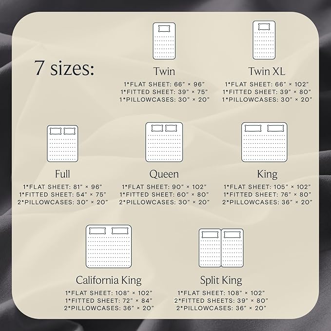 LuxClub 3 PC Twin XL Sheet Set, Deep Pockets Wrinkle Free Cooling Bed Sheets Hotel Bedding for Women, Men, Kids & Teens, Includes 1 Fitted Sheet, 1 Flat Sheet and 1 Pillowcase-Silky Soft Dark Grey
