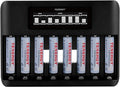 Tenergy TN480U 8-Bay LCD Display Fast Charger for NiMH/NiCD AA AAA Rechargeable Batteries with 8pcs 1000mah AAA Rechargeable Batteries