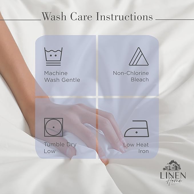 Linen Home 100% Cotton Percale Sheets King Size, Dark Blue, Deep Pocket, 4 Pieces Set - 1 Flat, 1 Deep Pocket Fitted Sheet and 2 Pillowcases, Crisp Cool and Strong Bed Linen