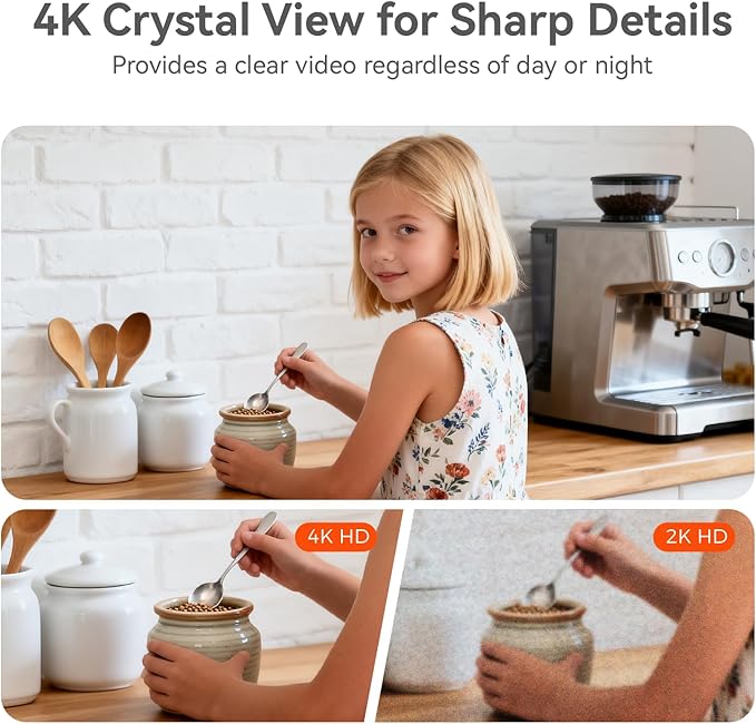 xpai 4K Security Camera,Industry's First with Built-in Storage No Monthly Fees,Indoor Camera Wireless,Baby/Pet/Dog Camera with Phone APP,360° Pan-Tilt Wireless Indoor Cam,Cry Detection,2-Way Audio