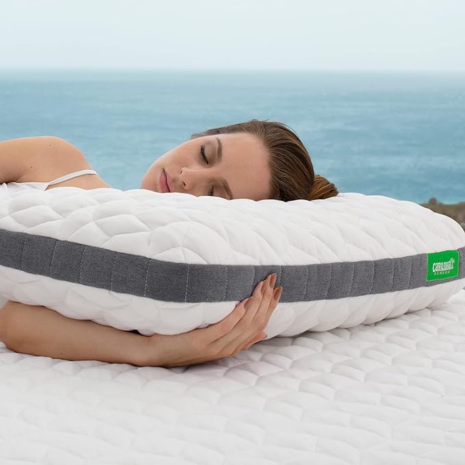 Cariloha Universal & Adjustable Flex Pillow | White | King | 38"x20" | Viscose Material | Naturally breathable, Hypoallergenic, and Moisture wicking