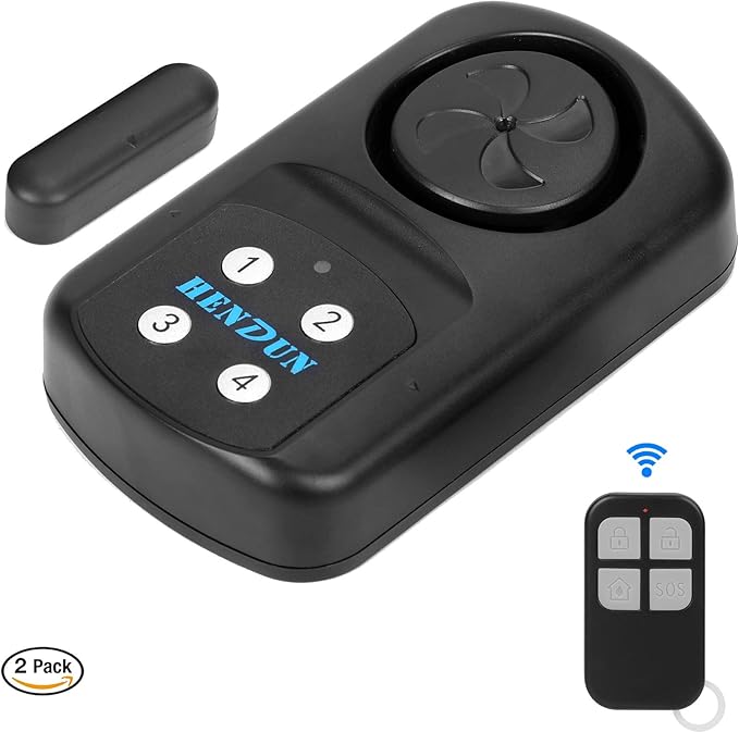 HENDUN Pool Gate Alarm Outdoor Wireless with Remote, 140db Loud, Waterproof Door Alarm Sensor, Kids Safety, Weatherproof Garage Fence Entry Chime (2 Pack)