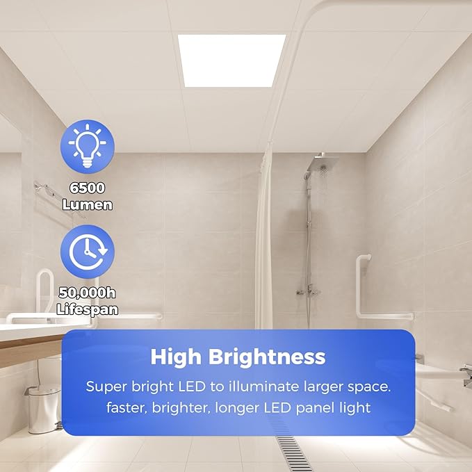 AIKVSXER 18 Pack 2x2 LED Flat Panel Light, Flush Mount Ceiling Light Kitchen Lighting Fixtures,Bright 6500LM,0-10V Dimmable,Switchable 3000K/4000K/5000K/5700K/6500K, 30W/35W/40W/45W/50W