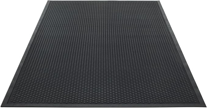 Guardian Easy Step Scraper 6X6 (69in x 69in) Indoor/Outdoor, Heavy-Duty, Solid Rubber Floor Mat,Black
