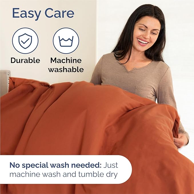 Split King 7 Piece Sheet Set - Cooling & Breathable - Hotel Luxury Bedding, Includes Fitted Sheets for Women, Men, Kids & Teens - 1 Flat, 2 Fitted Sheets, 4 Pillowcases w/Deep Pockets - Terracotta
