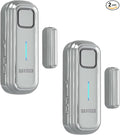 Daytech Refrigerator & Freezer Door Alarm - Adjustable 1-4 Minute Delay, 0-120dB Adjustable Siren, Door/Window Sensor for Home or Business (2 Pack, Grey)