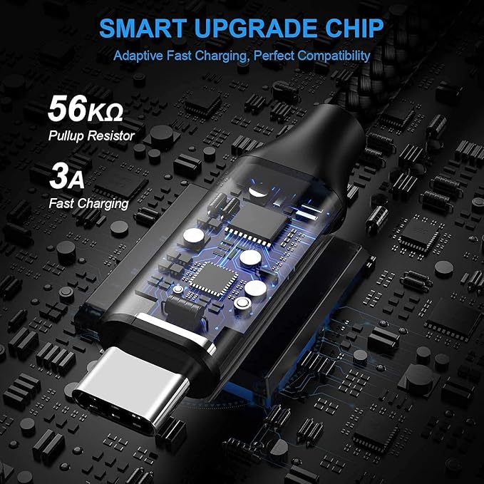 etguuds USB A to USB C Cable 4ft, 2-Pack, 3A Fast Charging Type C Charger Cord for iPhone 17 16 15 Pro Max 16e 17 Air, Samsung Galaxy S25 S24 S23 S22 S21 S20 A17 A16 A56 A55 Flip Fold, Black