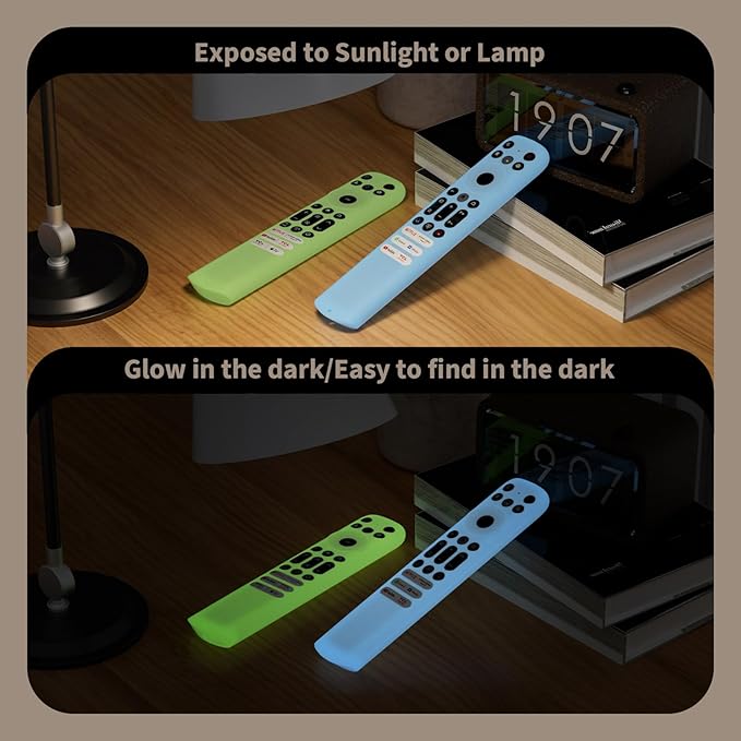 Hi Color Silicone Cover for TCL RC813 FMB1/RC923/RC902V Remote Protective Case Sleeve for TCL Smart TV Remote RC813 FMB1 Case Cover (Glow Green)