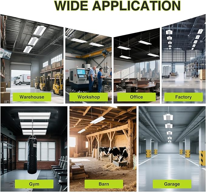 1 Pack 400W LED Linear High Bay Light 4FT, Adjustable 400W/320W/240W/100W with Motion Sensor, 60000LM, 120-277V, 0-10V, 5000K, Commercial Linear High Bay Led Shop Lights for Warehouse Workshops, UL