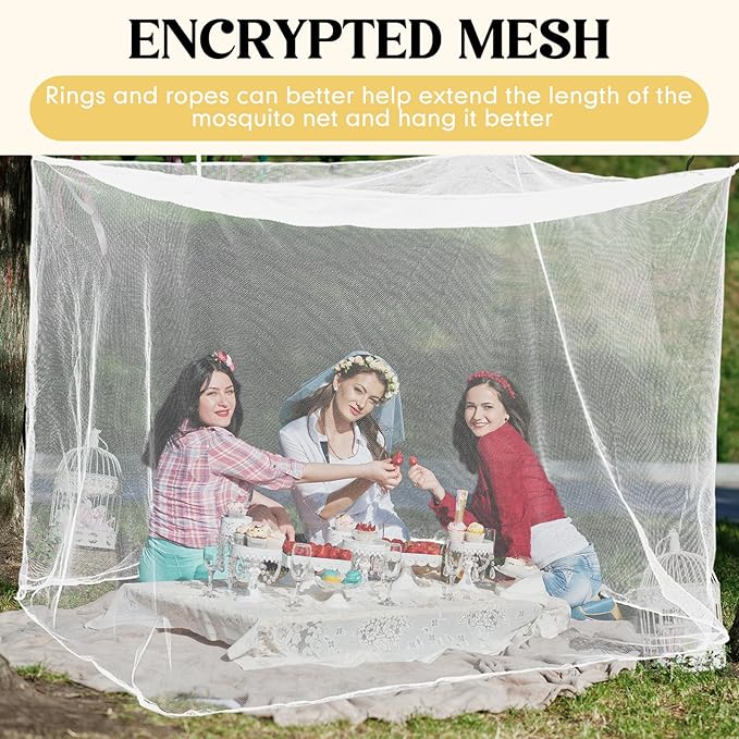 4 Corners Mosquito Net for Mosquiteros para Camas Bed Canopies Netting Bed Drapes Rectangular Mosquito Mesh for Camping Home Outdoor Travel(White A,L75 X W35.5 X H59 Inch,No-Opening)