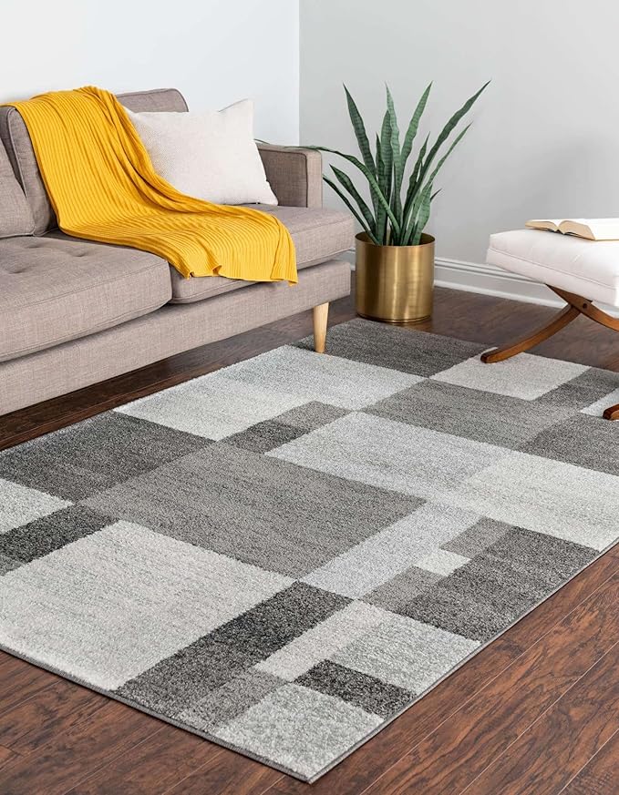 Unique Loom Autumn Collection Area Rug - Providence (5' 3" x 8' Rectangle, Gray/ Ivory)